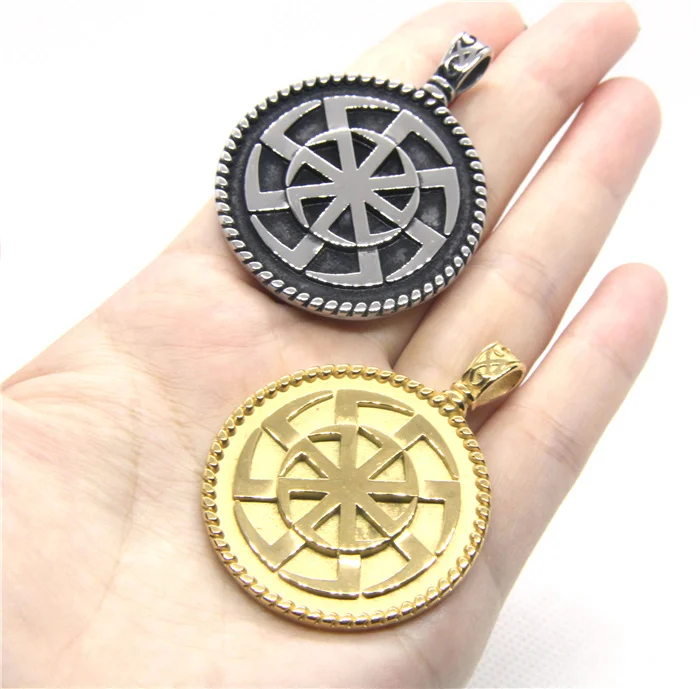 Новейшая Золотая круглая Мужская подвеска из нержавеющей стали 316L модная в стиле