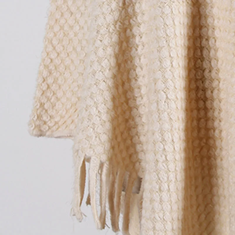 

Womens Cape Winter 2020 Plus Size Slim Cape Coat Poncho V Neck Cloak Long Knit Jacket Korean Sweater Warm Luxury Grey Coat