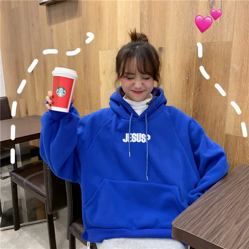 Свитер женский зимний стиль свободный Студенческая утепленная куртка с флисовой