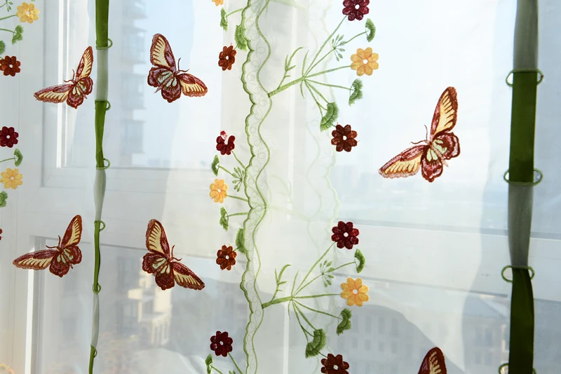 Занавески Enipate с вышивкой в виде бабочек эргономичные римские шторы занавески