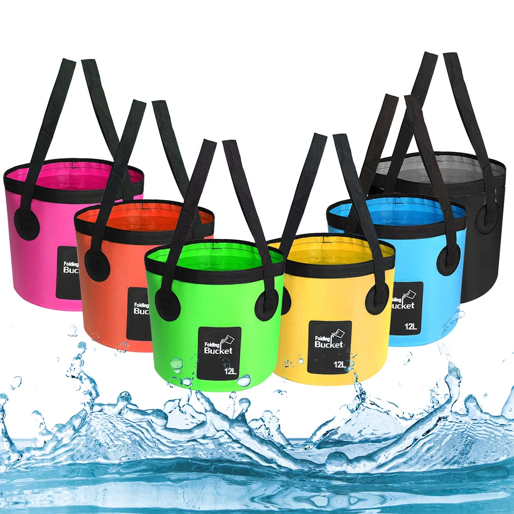 

12L Outdoor Portable Waterproof Water Bag Folding Bucket Water Storage Container Carrier Bags For Fishing Camping Hiking Travel