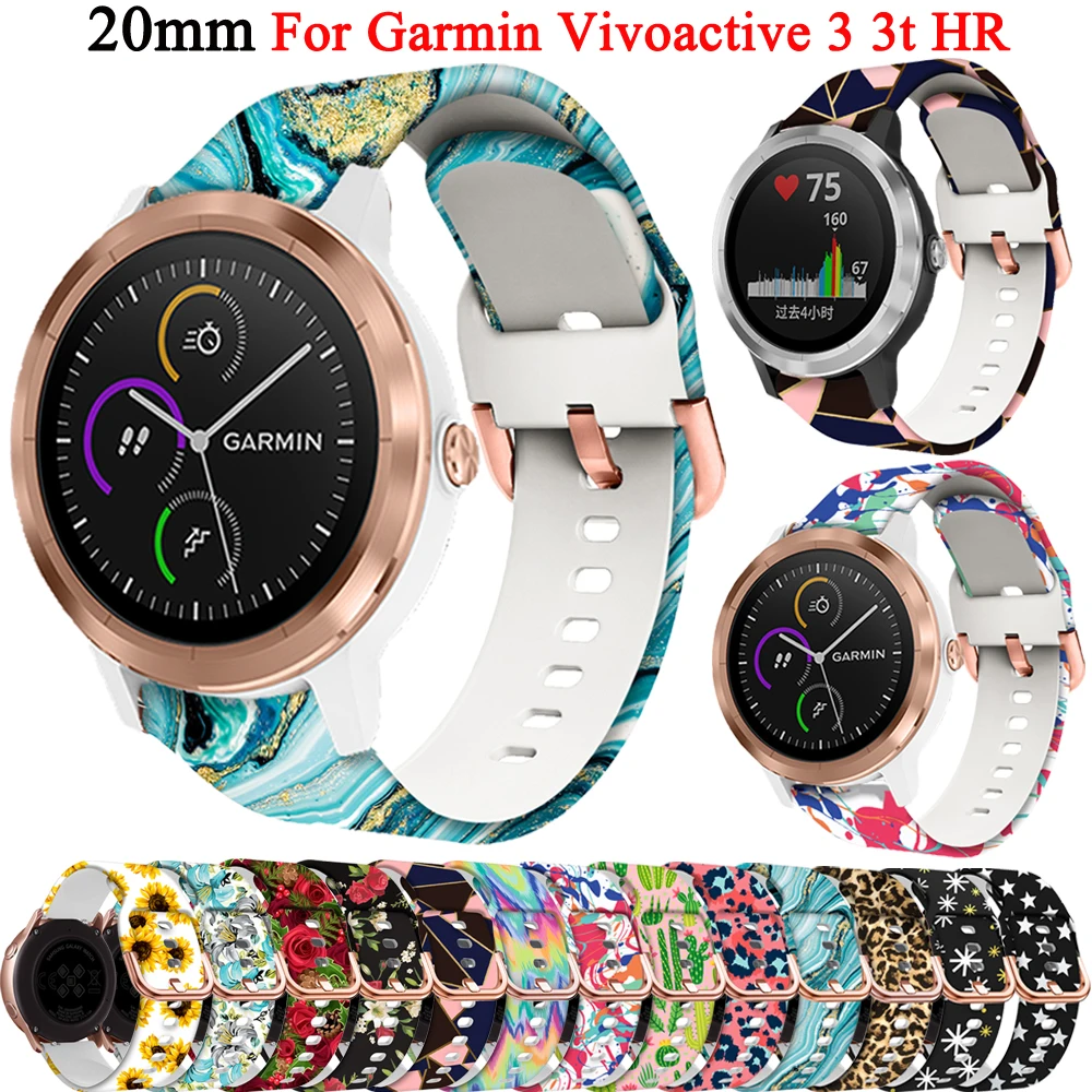 

Браслет для умных часов 20 мм, силиконовый ремешок для Garmin Vivoactive 3 3t CAME SQ, Vivomove HR