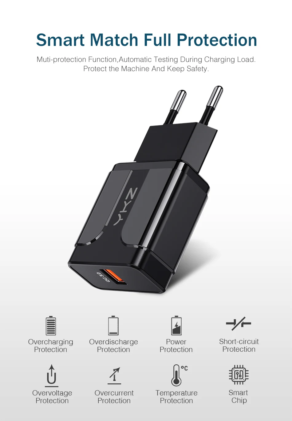YKZ зарядное устройство для мобильного телефона Быстрая зарядка QC 3,0 4,0 18 Вт Быстрая зарядка ЕС США вилка адаптер настенное USB зарядное устройство для iPhone samsung Xiaomi