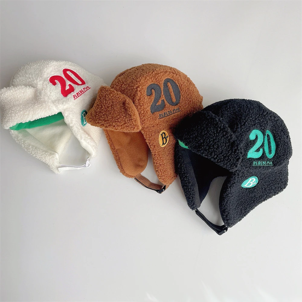 Модные пушистые шапки Ins детская зимняя шапка-бомбер Шапка-бини для мальчиков и