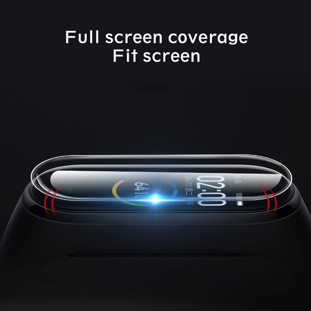Smart Bracelet Tempered Glass For Xiaomi Mi Band 5 Clear TPU Coverage Protective Film Screen Protector | Электроника