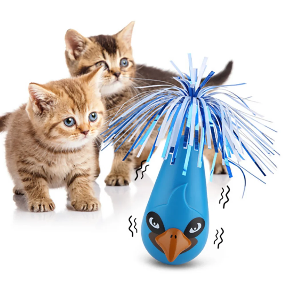 

Promotion Cute Gift Birds Shaped Training Practical Funny Electric Non Toxic Pet Supplies Teasing ABS Tumbler Cat Toy