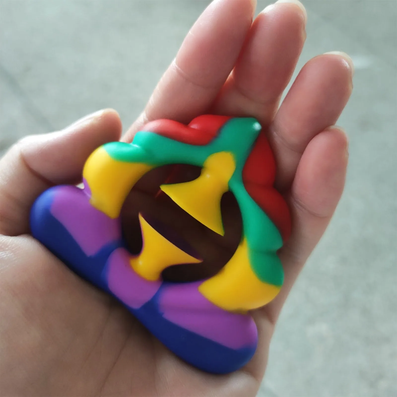 

Antistress Ball Soft Stress Relief Toy Camouflage Silicone Suction Cup Rainbow Circle Vent Decompression Exhaust Ball Toy