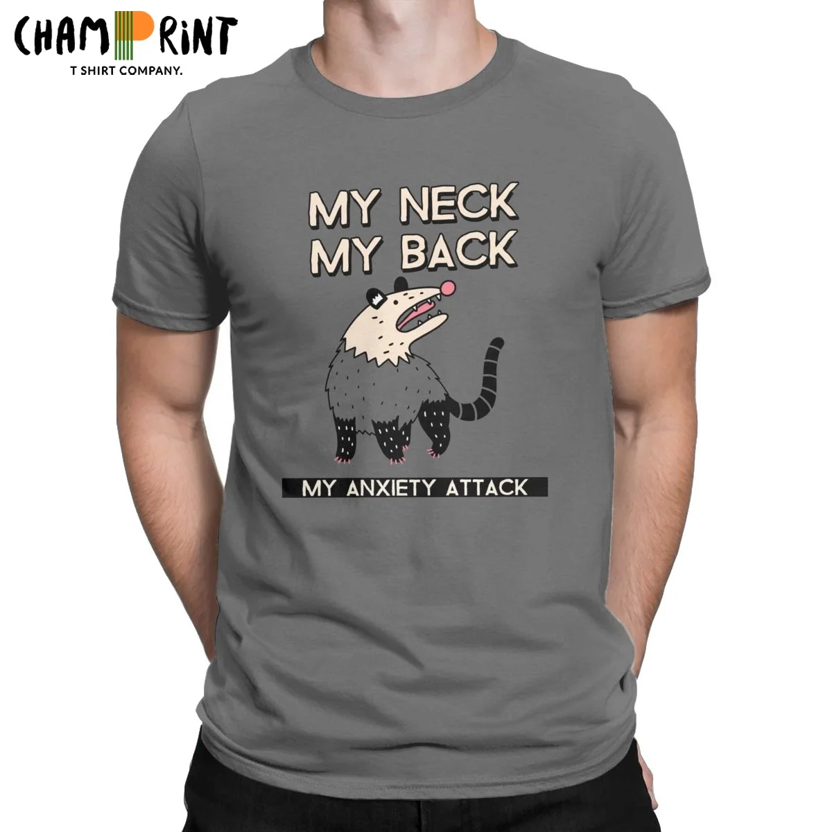 

Opossum My Neck My Back My Anxiety Attack Possum Men's T Shirt Cool Tees Short Sleeve T-Shirts Pure Cotton Plus Size Clothes