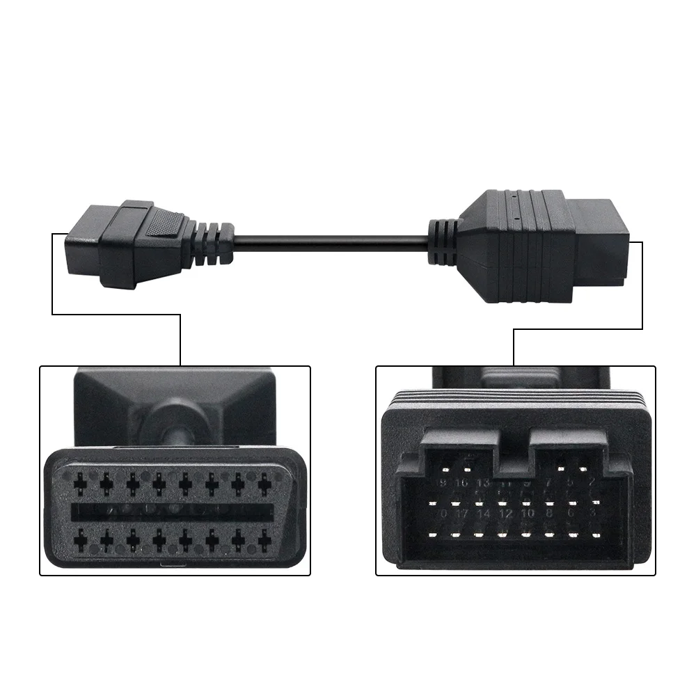 Кабель OBD 2 для KIA диагностический сканер с 20 Pin на 16 OBD2 считыватель кодов адаптер