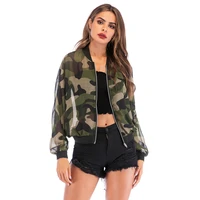 thin jacket baseball jacket long sleeve zipper sunscreenn camouflage versatile sunscreen jacket for women autumn and winter