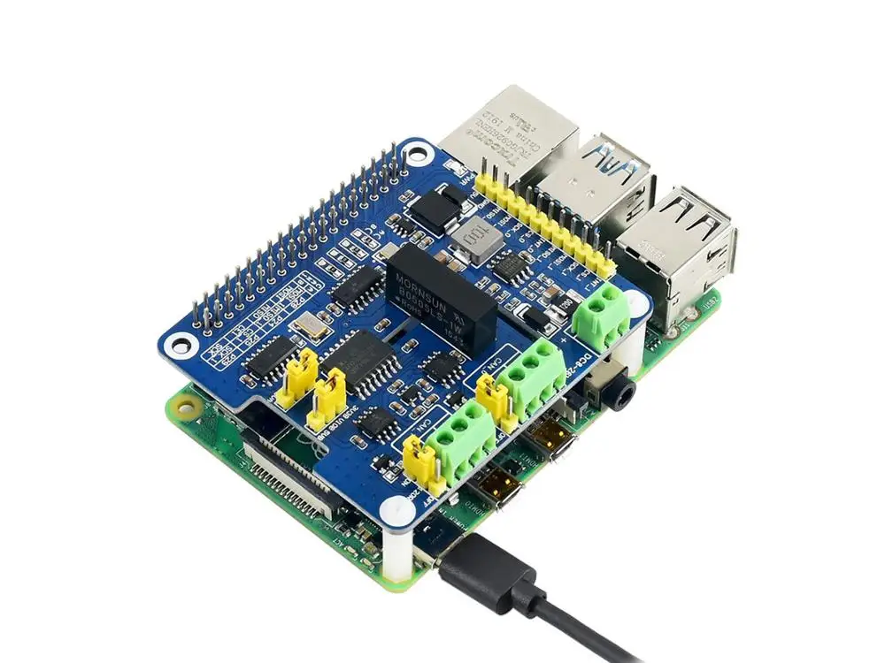 Waveshare2 Channel Изолированная шляпа расширения CAN FD для Raspberry Pi с несколькими бортовыми