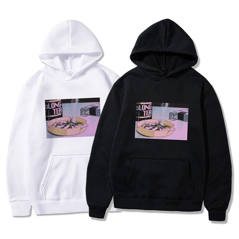 Harajuku Sad somke Vapor wave принт Забавный аниме принт унисекс толстовка мужские толстовки мужские повседневные топы с капюшоном уличная одежда