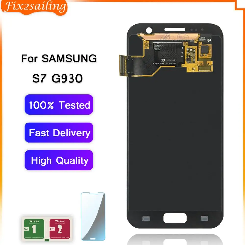 Супер AMOLED ЖК-дисплей для samsung Galaxy S7 G930A G930F SM-G930F ЖК-дисплей сенсорный экран сборка для samsung S7 G930