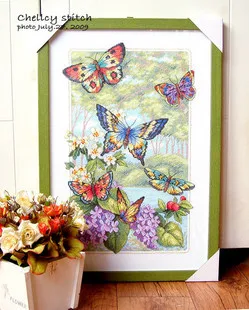 

100% egypt COTTON Counted Cross Stitch Kit Butterfly Forest Butterflies and Flower dim 35223