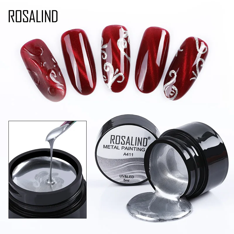 

5ML Metal Paint Glue For Nail Art Multicolor Flower Drawing Line Drawing UV Gel Nails Convenient And Removable