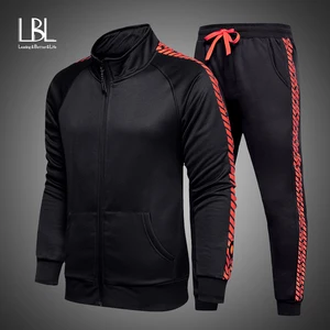 Брендовые новые мужские комплекты на молнии, модная осенне-зимняя куртка , спортивный , толстовка + спортивные штаны , комплекты из 2 предметов , тонкий спортивный костюм , одежда парные толстовки