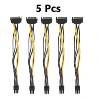15pcs sata converter adapter video power supply cable video power cable 15 pin to 6 pin pci express pci e card sata cable