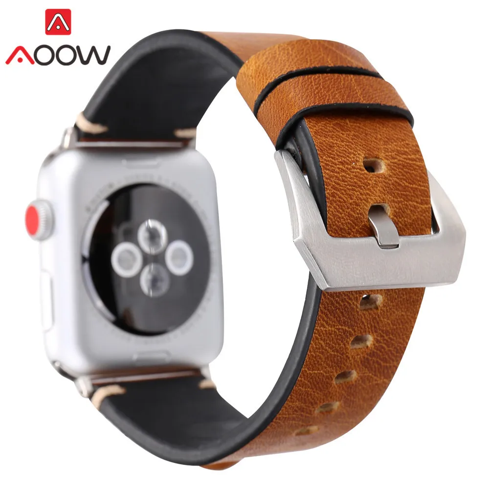 Зеленый кожаный ремешок для Apple Watch 40mm 44mm 38 мм 42 мм глаза деко запасной браслет ремешок Ремешок для iwatch 1 2 3 4