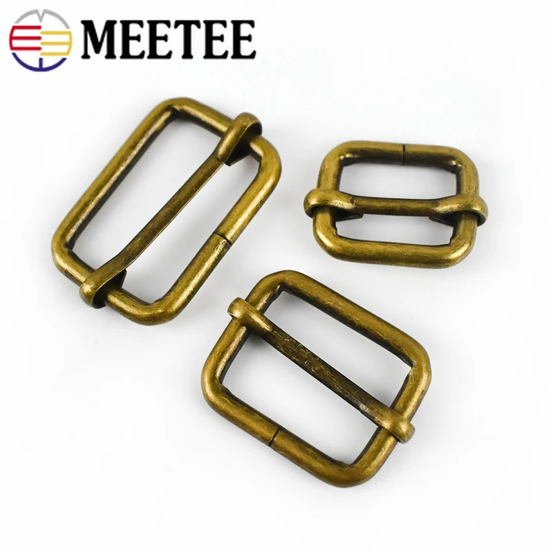 Meetee 5 шт. латунные ползунки тройные планки пряжка для ремня ID20/25/32/38 мм BF208 сумка