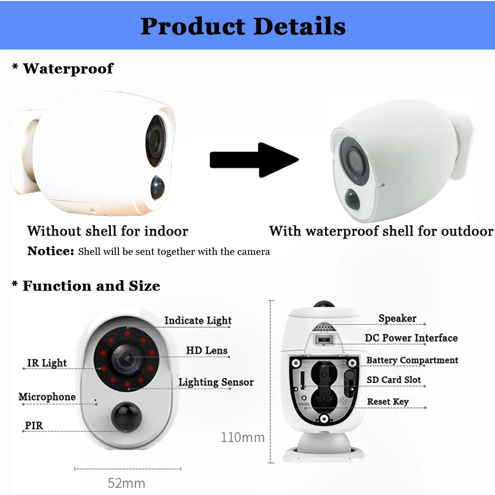 CTVMAN 1080P батарея камера безопасности wifi ip-камера батарея Водонепроницаемая 2MP батарея камера датчик движения Облачное хранилище