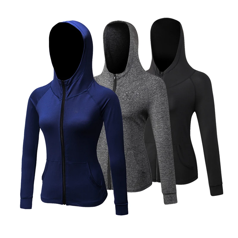 Зимние куртки для бега женские толстовки с длинным рукавом йоги быстросохнущие