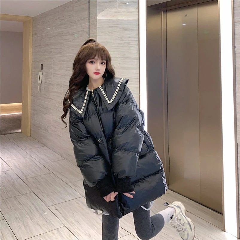 

Женская Стеганая куртка, длинная теплая куртка с тонкой талией, Корейская версия, 2021