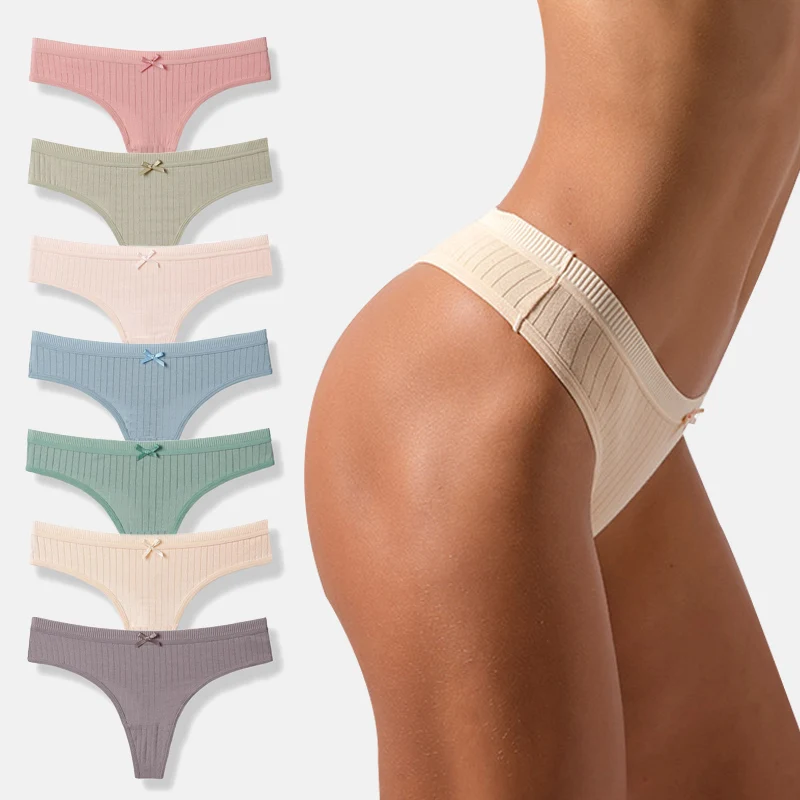 

New Women's Sexy G-String Cotton Comfortable Solid Seamless Panties for Femme Low-Waist Elastic Women Briefs Low Waist Panties