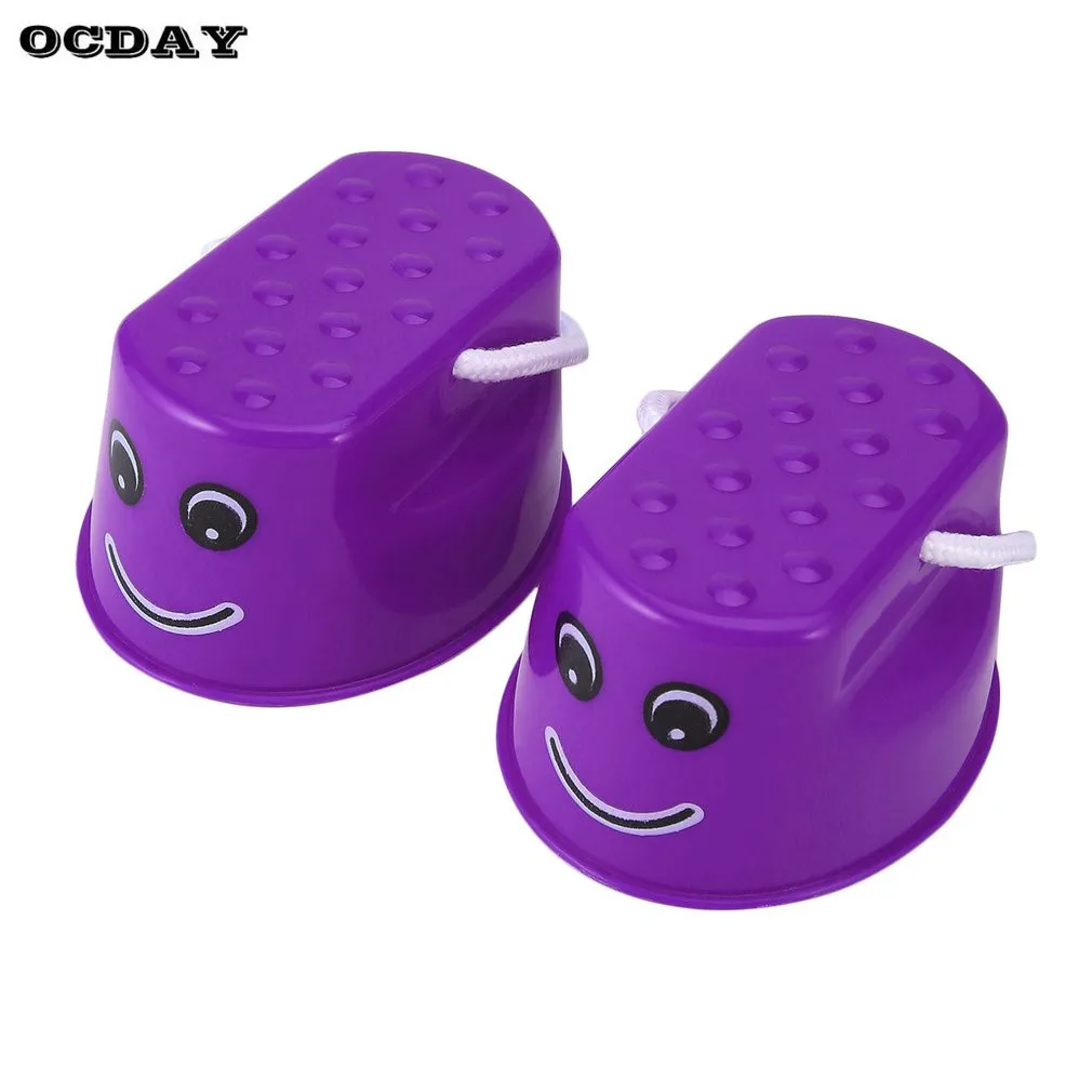 OCDAY, 7 цветов, 1 шт., Walk Stilt игрушка для прыжков, пластиковый узор с улыбающимся лицом, для детей, для активного отдыха, Спортивная тренировка баланса игрушка-лучший подарок