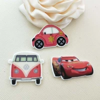 30pcs50pcs mixed cartoon car resin flatback for hair bows snack planar resin crafts for diy phone decorations 1 2inch stk04