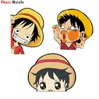 Трехмерная шляпа Luffy Three Ratels FC71, аниме, стикер для кузова автомобиля, виниловый бампер, окно для гитары Honda, ноутбук