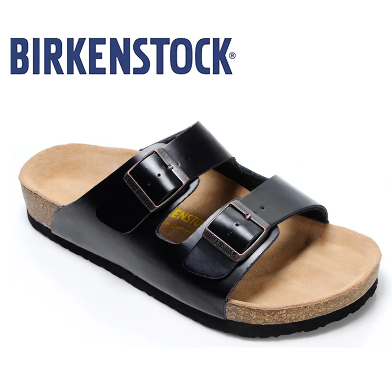 Birkenstock летние мужские шлепанцы Аризона мягкие сандалии мужская кожаная обувь