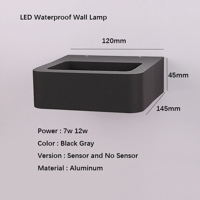 Уличная Водонепроницаемая настенная лампа с датчиком настенное бра