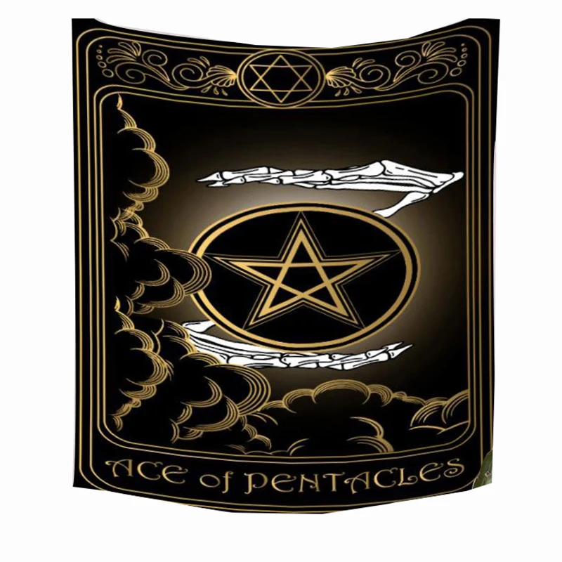 

Настенный гобелен с пентаграммой, настенное одеяло с Таро, декор для комнаты, гобелен с картами гадания