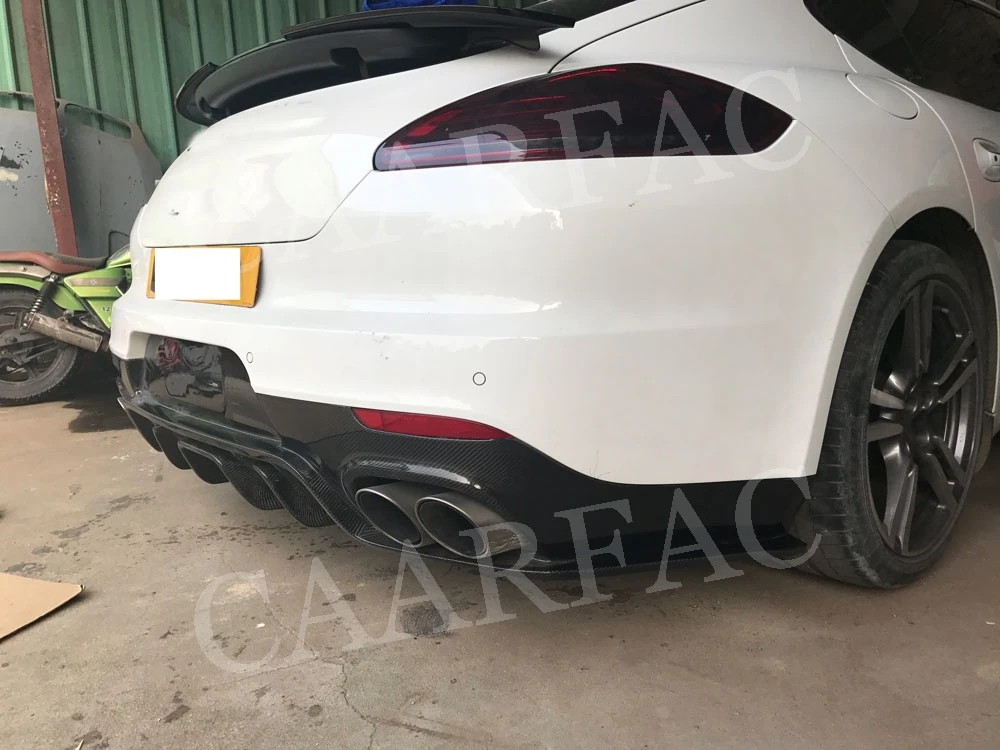 Для Panamera углеродного волокна задний бампер для губ Диффузор спойлер для Porsche Panamera 970 GTS Turbo S