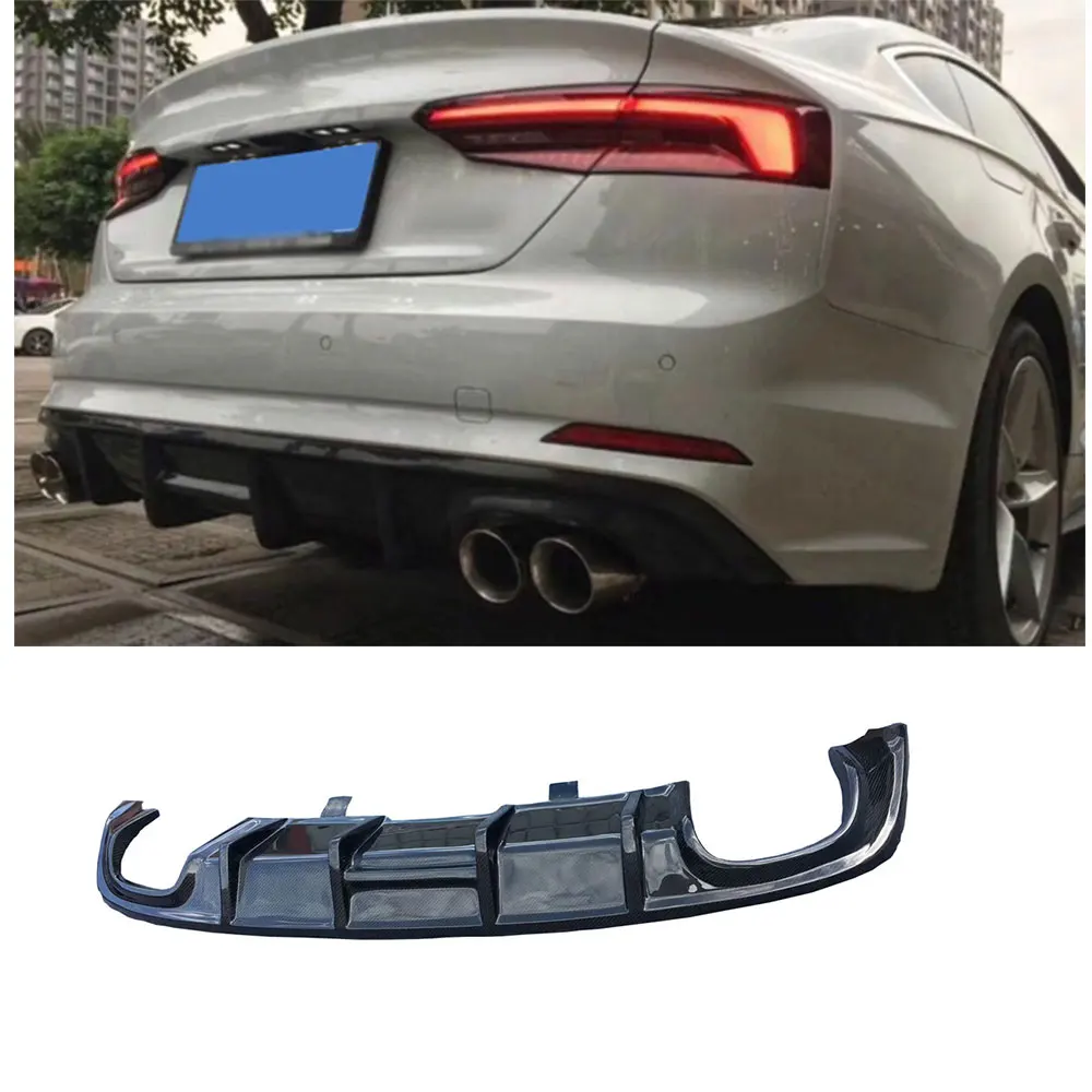 

Carbon Fiber / FRP Unpainted Rear Lip Spoiler Diffuser for Audi A5 Sline S5 Sedan 4 door Not A5 Standard 2017 2018 Car Styling