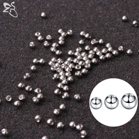 zs 1030100pcs stainless steel earring back balls 1618g high polish ball screw replacement ball ear nose piercing accessories