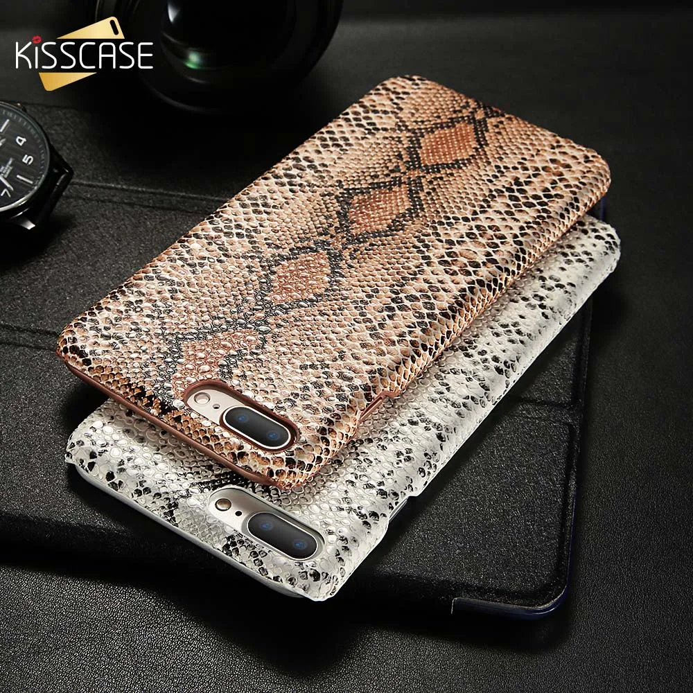KISSCASE Snake Skin Phone Case For iPhone XR 7 8 6 6S Plus X XS MAX Hard PC Cases 5 5S SE Pattern Back Covers Funda |