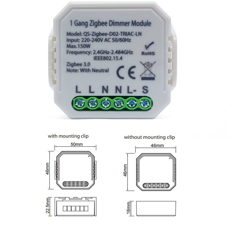 

Smart Home Control 1/2Gang 2 Way WiFi Lonsonho Tuya Smart Zigbee Dimmer Switch Module 220V Alexa Family Intelligence System