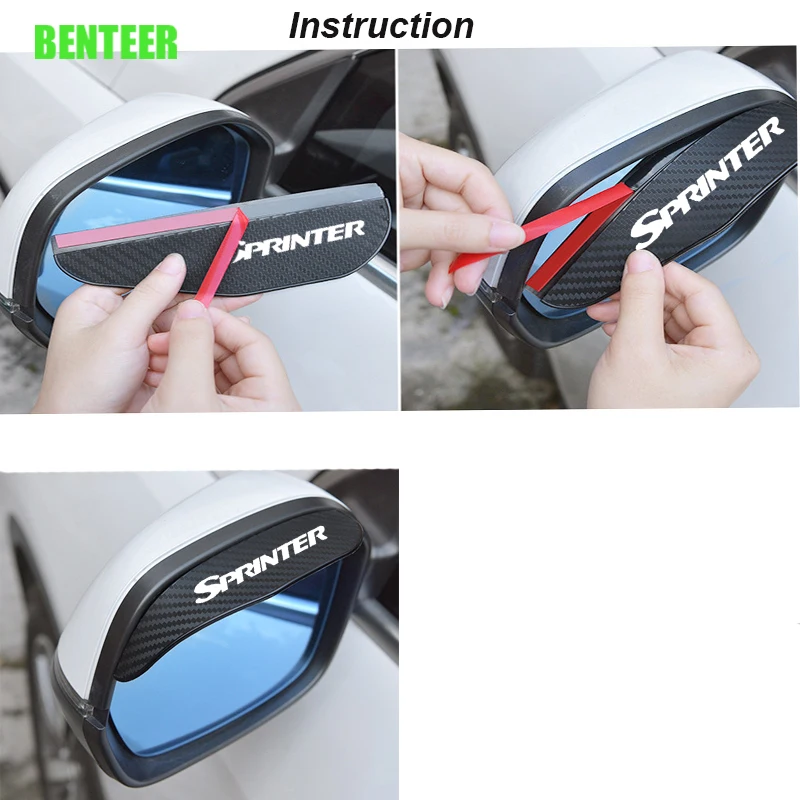 2Pcs Rearview Mirror Eyebrow Rain Cover For Benz AMG CITAN R V CLASS SPRINTER VIANO VITO W203 W204 W205 W124 W213 W212 W214 W221 - купить по