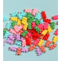 10pcs 2011mm cute resin bear charms candy color gummy bears pendant for jewelry making diy earrings necklace christmas gift
