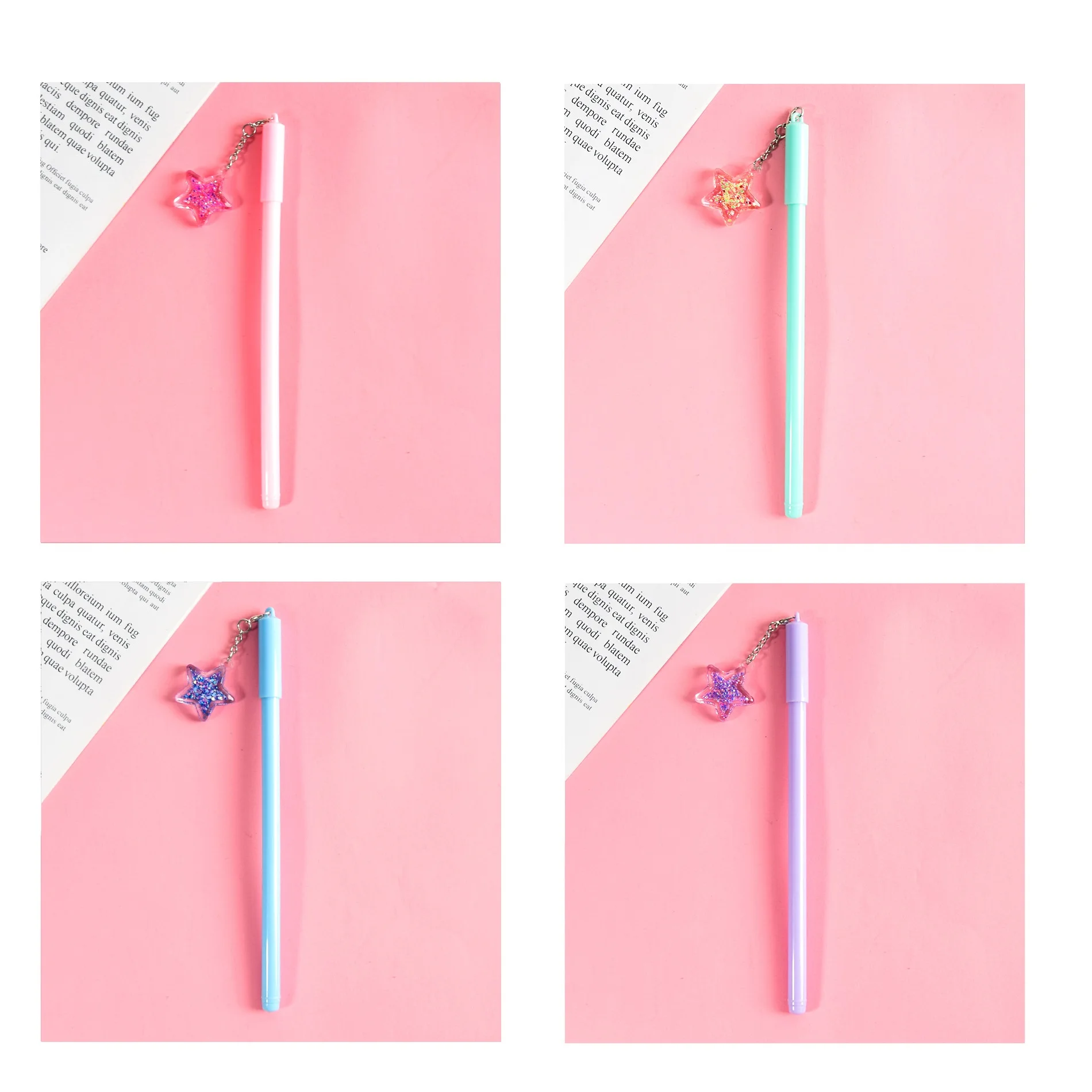 

32 pcs/Lot blingbling crystal gel pen Wish ball star Black color 0.5mm pens writing Stationery office school supplies FB791