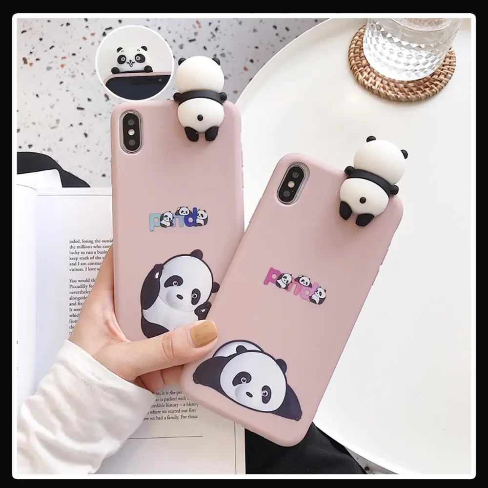 Милый 3D панда Мягкий чехол для телефона Oppo Realme C1 2 pro F11 F9 F5 F1S A37 A57 A59 A3S A5 A7X A9 A79 A83 A1 R9