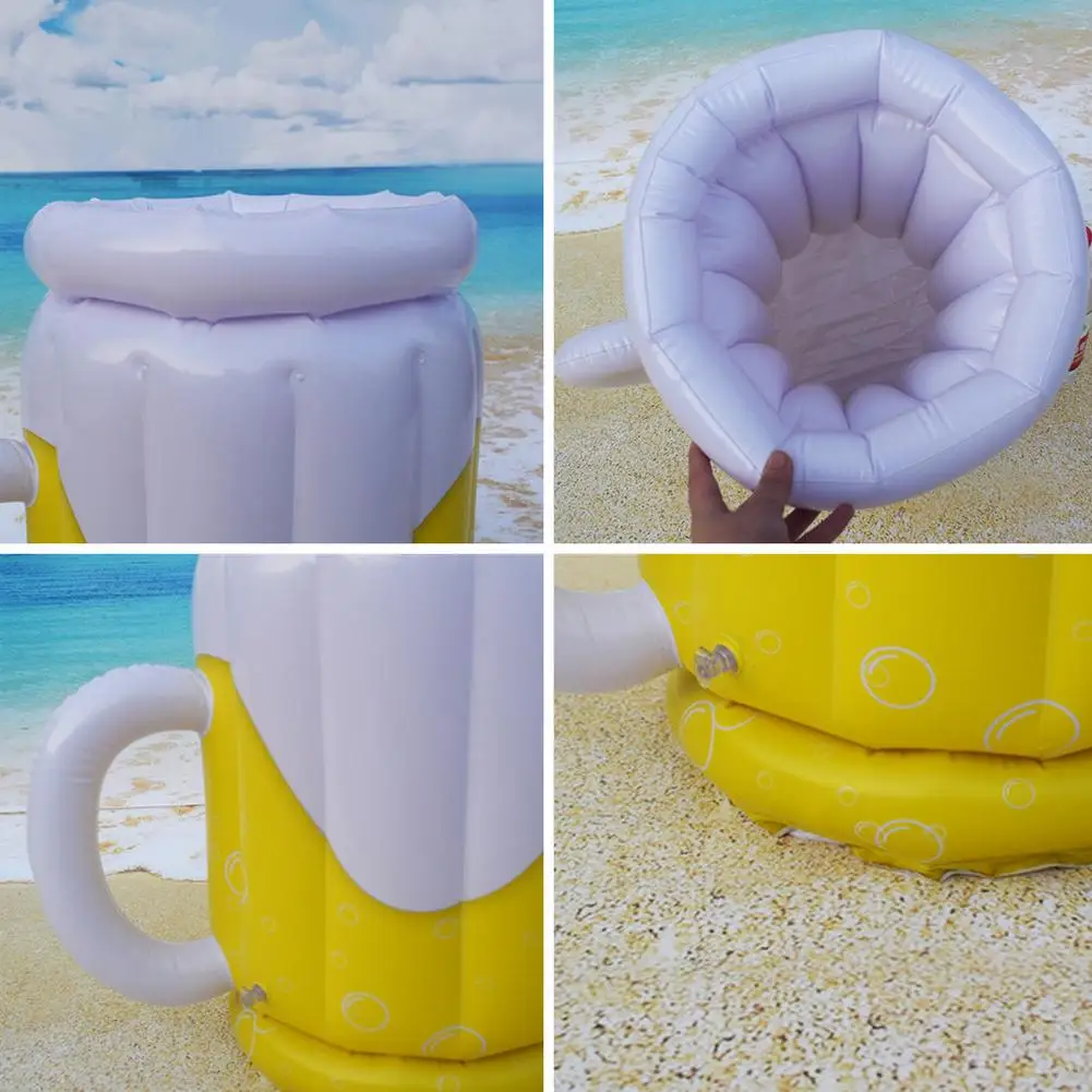 

Inflatable Ice Bucket PVC Beer Cooler Large Capacity Floating Drink Holder Summer Party Bucket Portable Swimming Pool Cup Holder