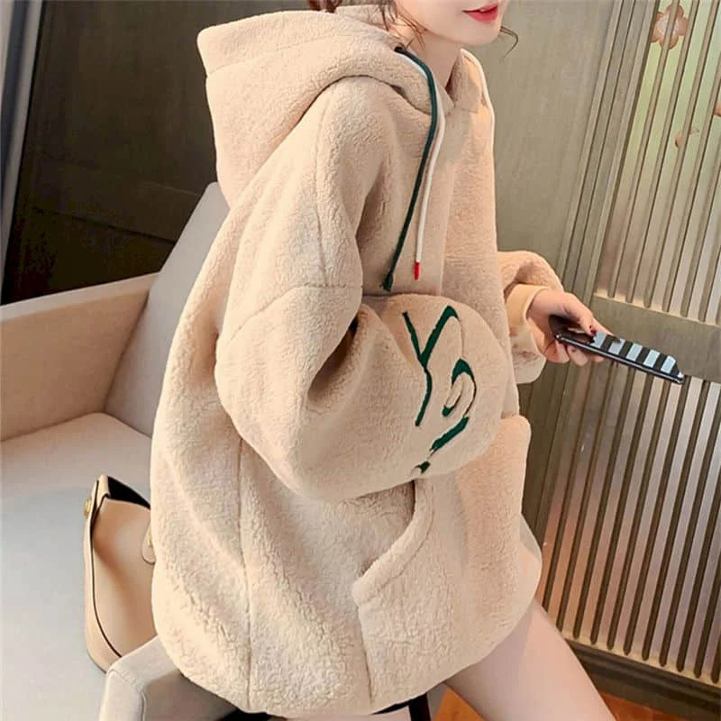 

Женский утепленный свитер из овечьей шерсти, свободный бархатный свитер в Корейском стиле, Осень-зима 2022