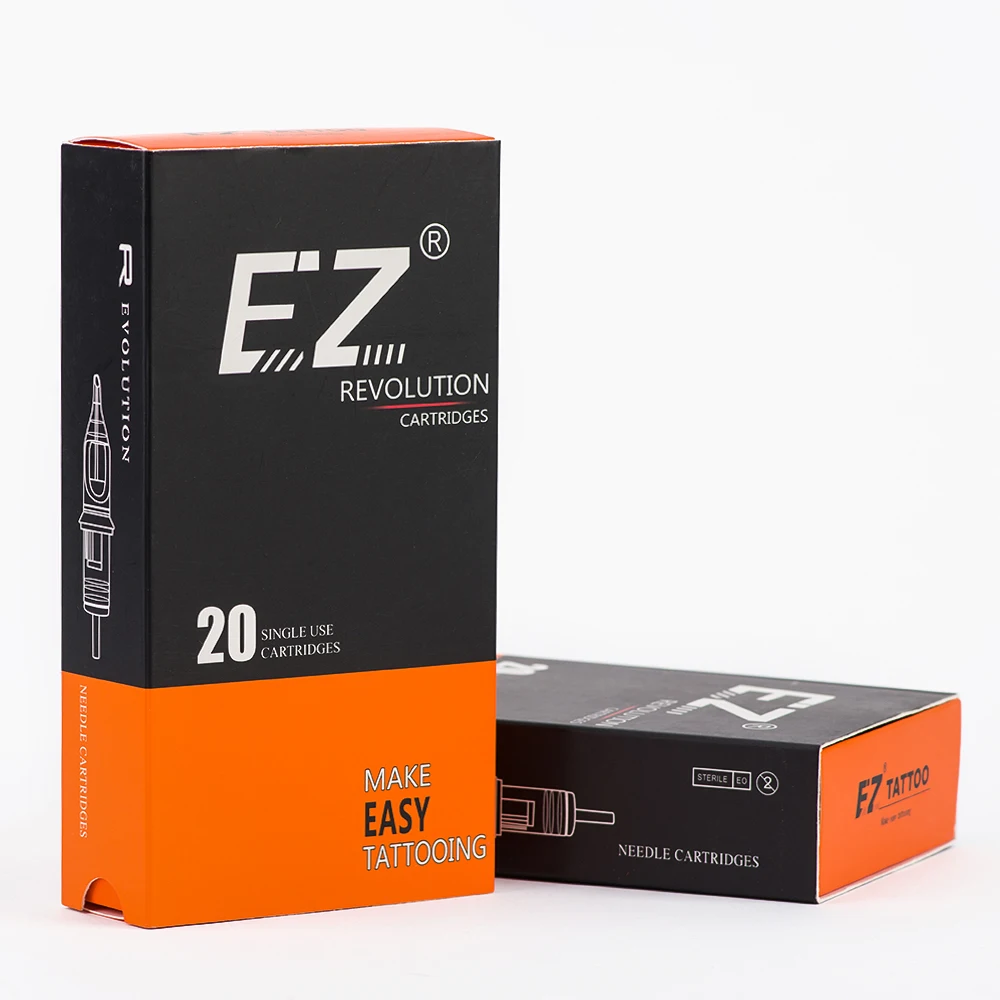 EZ Revolution Tattoo Needles Cartridge Round Shaders #12 0.35mm Long Taper for Machine Grips 20 pcs /box | Красота и здоровье