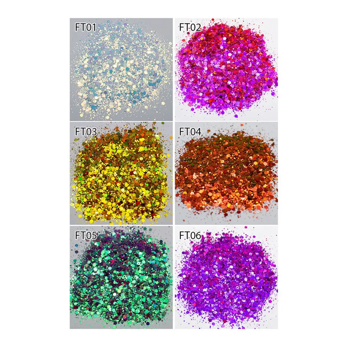 

16 Colors Chameleon Chunky Glitter Mixed Opal Holographic Ultra Fine Glitter Powder Craft Glitters Chameleon chunky-mix