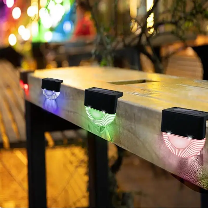 

6 Pcs Solar Deck Lights Outdoor Solar Step Lights Waterproof Solar Fence Lights for Stairs Paths and Porches Yards and Garden