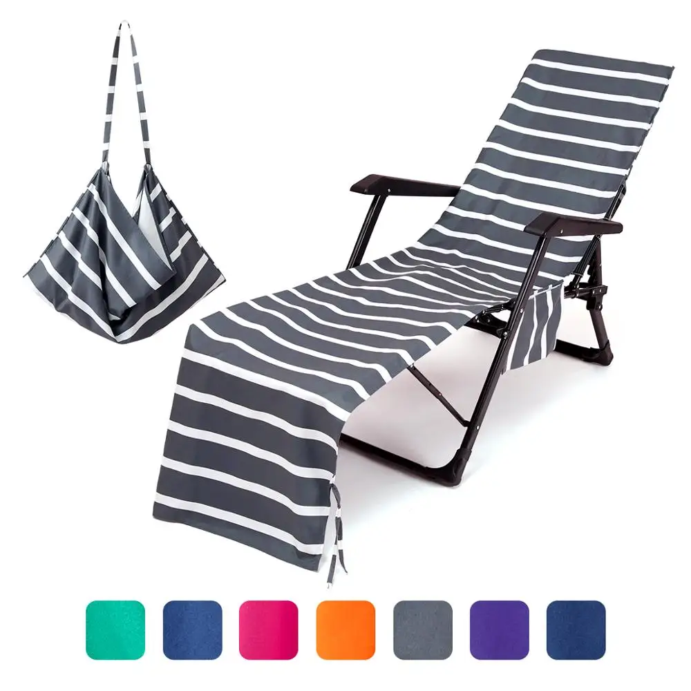 

Lounge Chair Beach Towel Cover Microfiber Pool Lounge Chair Cover with Pockets Holidays Lounge Chair Mate for Sun Lounger Beach