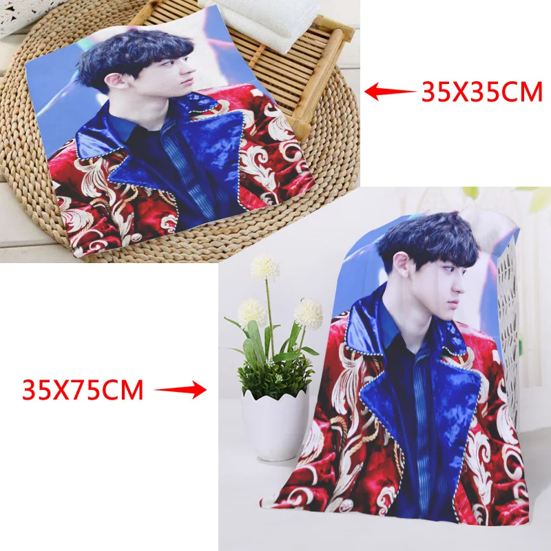 35x35 см 35x75 полотенца на заказ KPOP EXO Park Chanyeol квадратные с принтом из микрофибры
