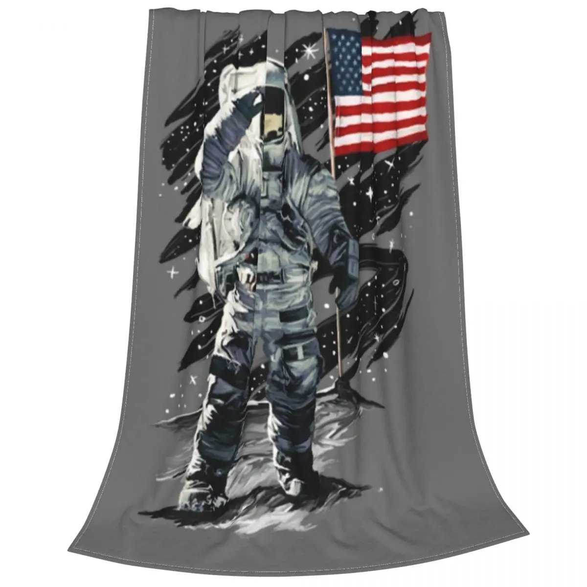 

Astronaut American Moon Landing Blankets Coral Fleece Textile Decor Lightweight Thin Throw Blankets for Home Outdoor Bedspread